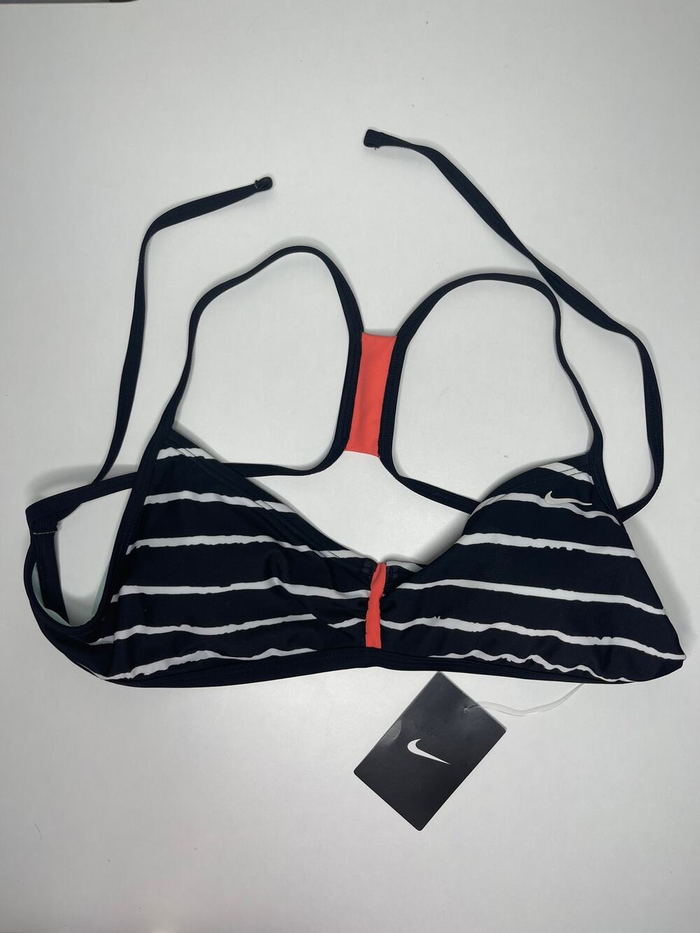 Nike — Black Adjustable Tie Back Swimwear Padded Bikini Top — Women's Size 8 NWT
